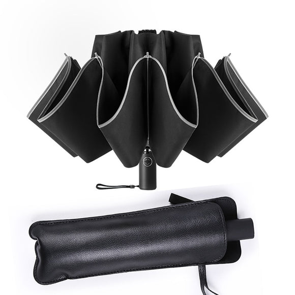 Reverse Folding  Umbrella With Reflective Strips