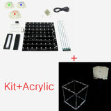 3D multicolor led light cubeeds kit with Excellent animations