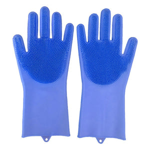 2pcs Silicone Cleaning Gloves Multifunction Magic Silicone Dish Washing Gloves