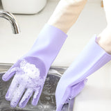 2pcs Silicone Cleaning Gloves Multifunction Magic Silicone Dish Washing Gloves