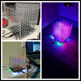 3D multicolor led light cubeeds kit with Excellent animations